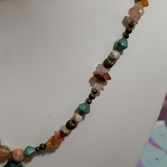 Hand made necklace with antique style wing. - Picture 3 of 5